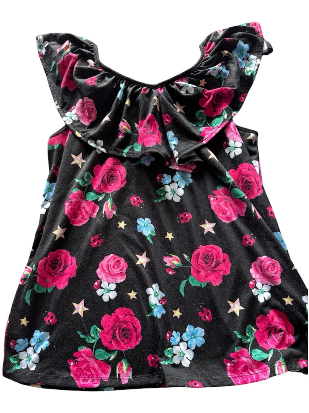 Teen Girls Flower Roses and Stars Justice Tank Top size 18